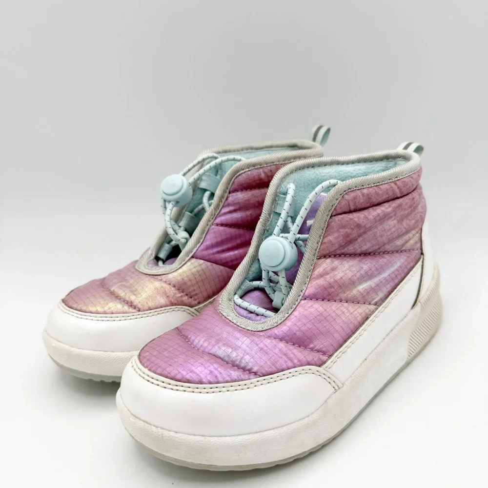 Lands' End Kids' Iridescent Pink and White Boots Size 11